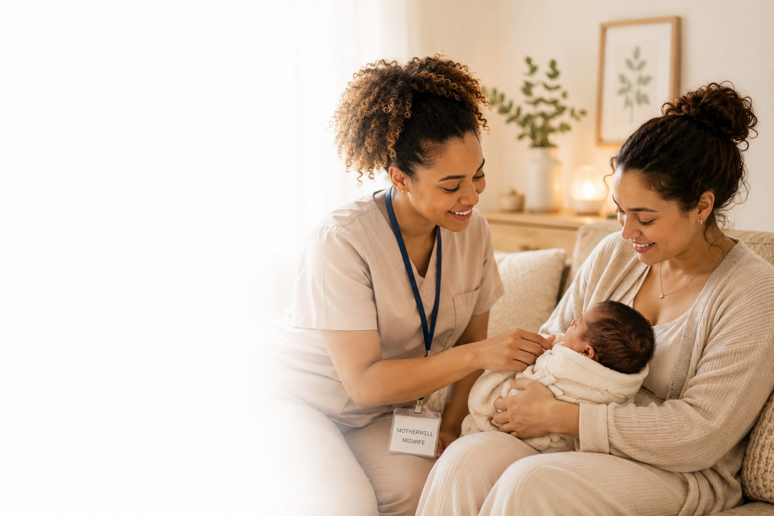 Motherwell midwife visiting a mother and her newborn at home